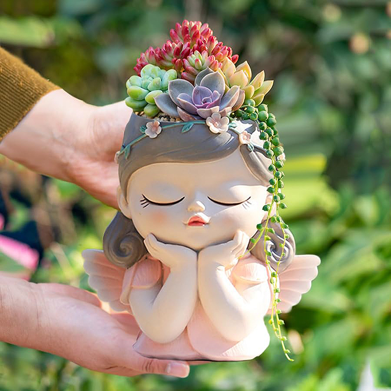Gardening Tools Cute - 7 นิ้วน่ารัก Angel Girl Face Planter