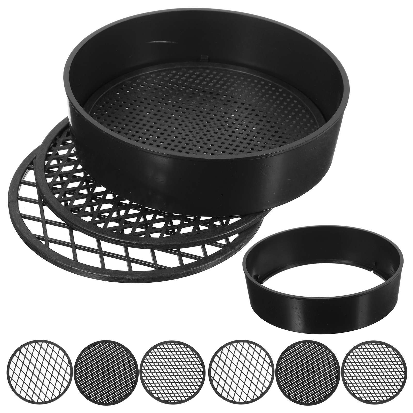 Garden Sieve Soil - ชุดตะแกรงร่อนดินแบบแมนนวล 3 ชุด ทำจากพลาสติก สำหรับเตรียมดินในสวน แยกทรายและหิน