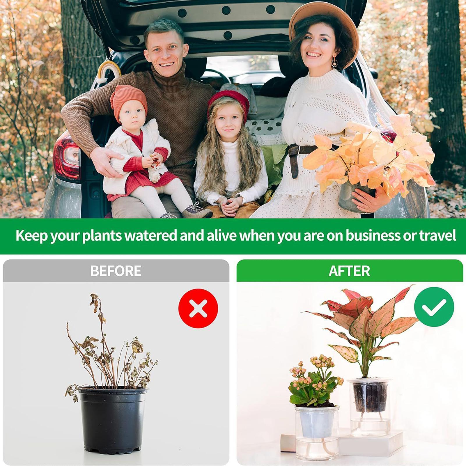 Automatic Plant Waterer - เชือกให้น้ำต้นไม้แบบอัตโนมัติ 2 ชิ้น สำหรับกระถางต้นไม้ ระบบรดน้ำแบบแคปิลลารี สำหรับกระถางดอกไม้ในร่ม