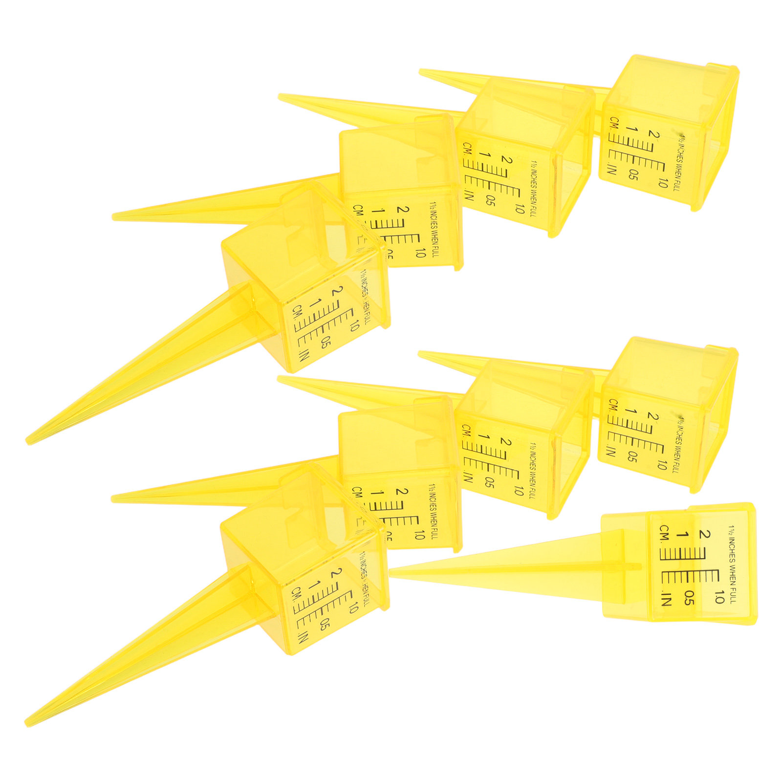 Gardening Yard Tools - เครื่องวัดปริมาณน้ำฝนกลางแจ้ง 9 ชิ้น ขนาด 1.5 นิ้ว