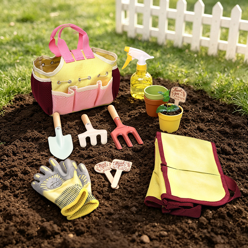 Gardening Tools Set Gift - ชุดเครื่องมือทำสวนสำหรับเด็ก ของเล่นจำลองการเล่นกลางแจ้ง พลั่ว คราด ที่ตักดิน บัวรดน้ำ