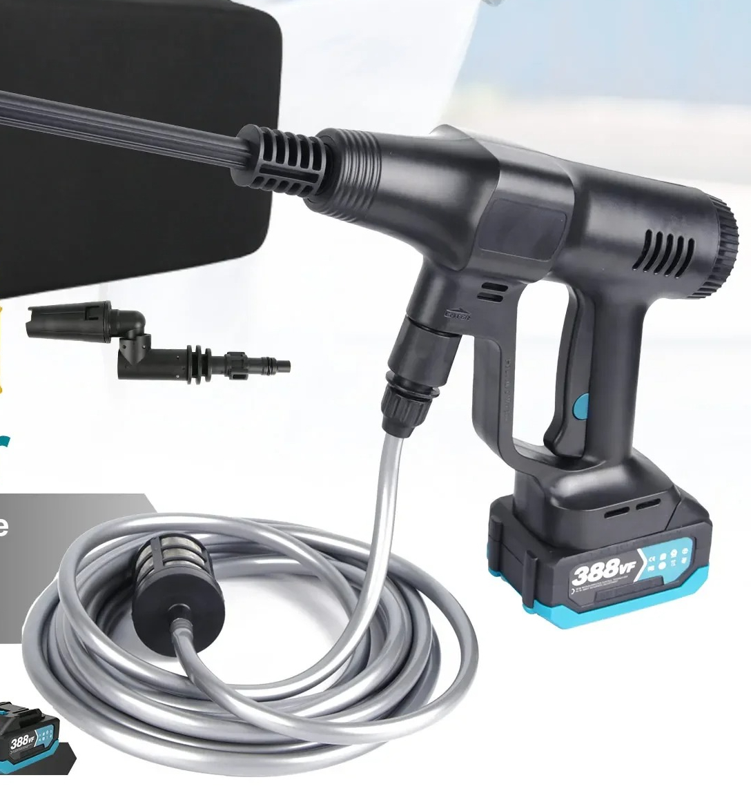 Gardening Tools Uk - L3500W 200Bar ไร้สายไฟฟ้าเครื่องฉีดน้ําแรงดันสูงเครื่องมือล้างรถทําความสะอาดปืนฉีดน้ําสวนสเปรย์ปืน 6-in-1 หัวฉีด EU/UK
