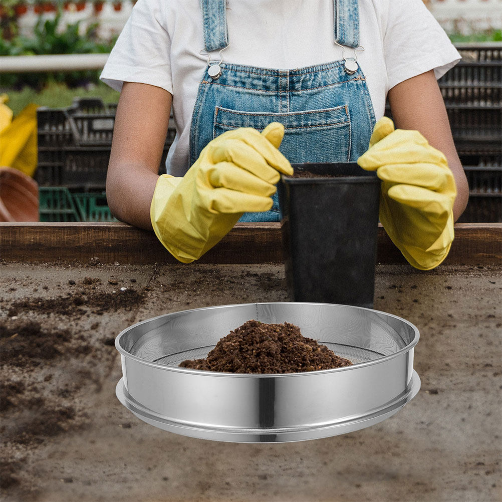 Garden Sieve Soil - ตะแกรงกรองดินสแตนเลสทรงกลม สำหรับกรองทราย ปุ๋ยหมัก อุปกรณ์ทำสวน ทนทาน เชื่อถือได้