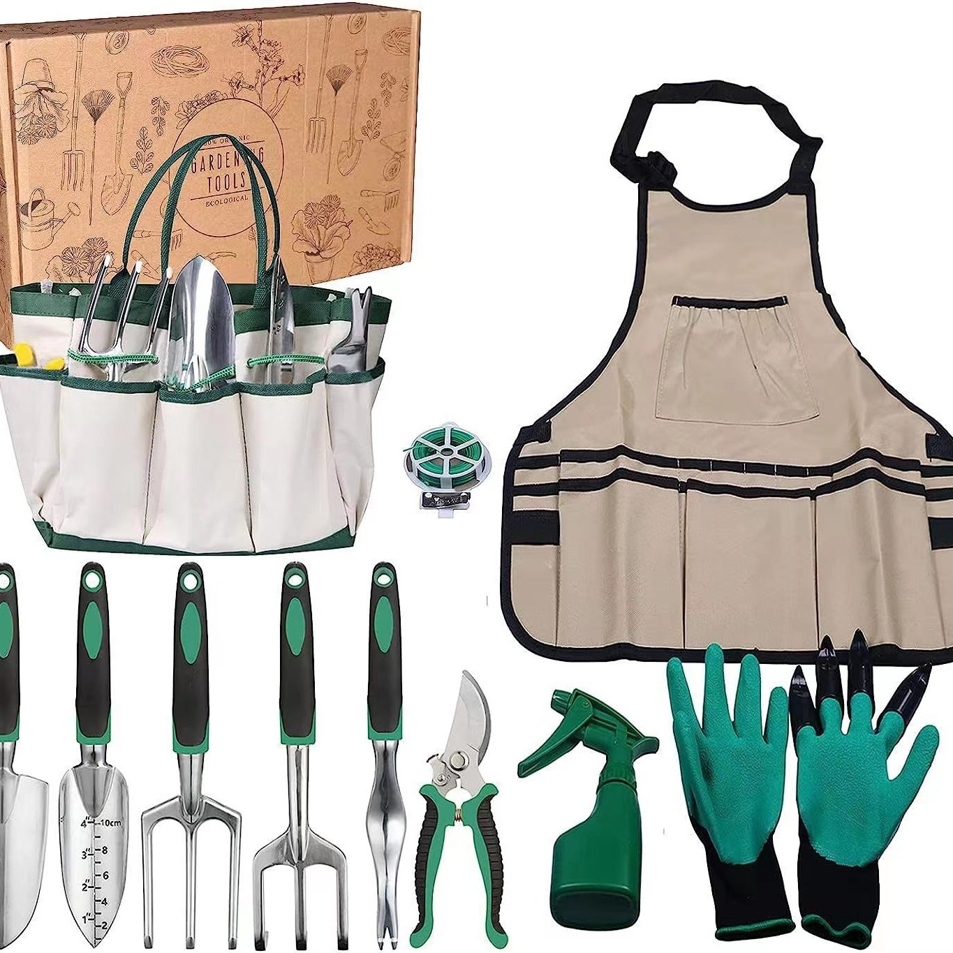 Gardening Tools Set Gift - ชุดเครื่องมือทำสวน 11 ชิ้น อลูมิเนียมอัลลอยด์ สแตนเลส ชุดพลั่ว