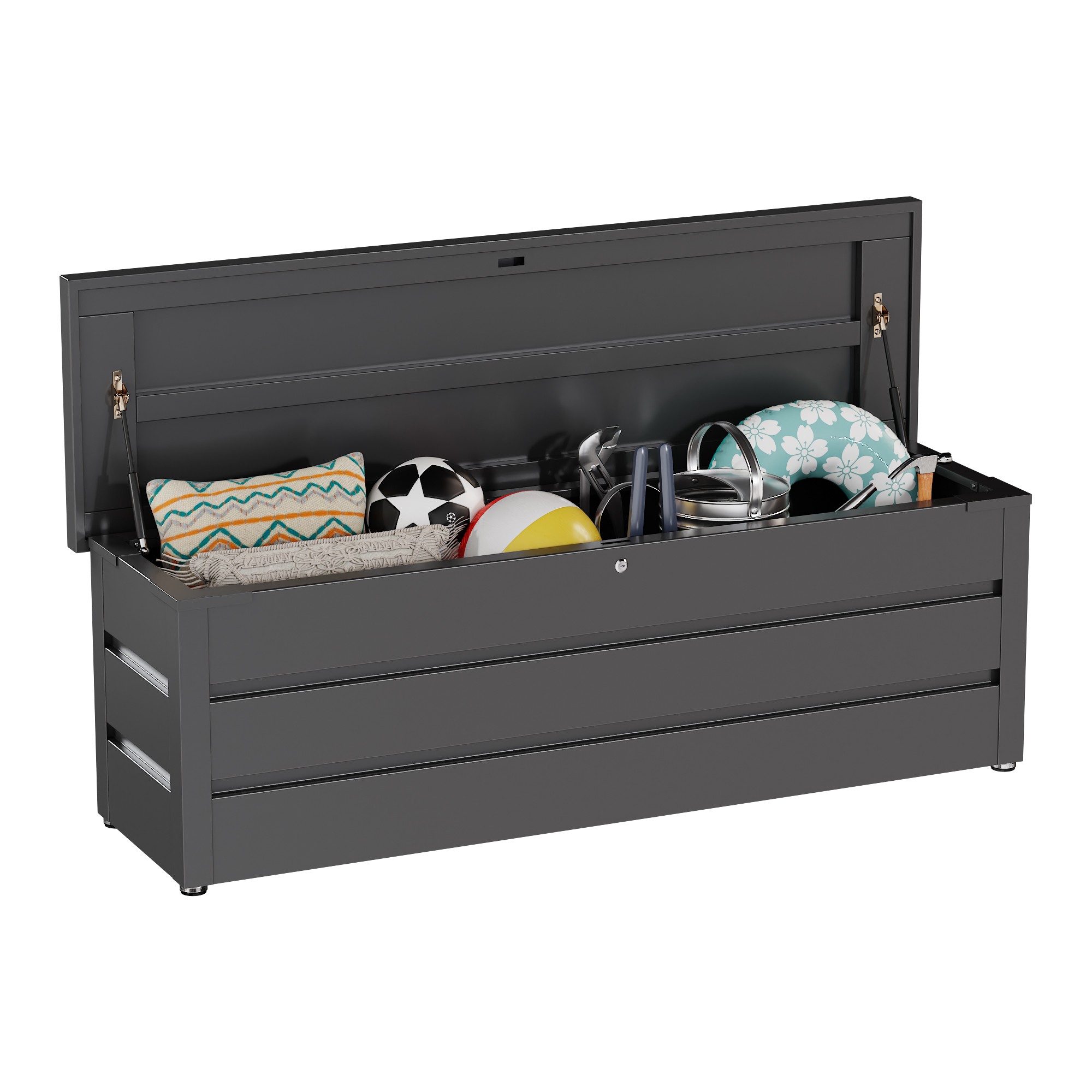 Gardening Tools Storage - กล่องเก็บของกลางแจ้งแบบประกอบง่าย เป็นมิตรกับสิ่งแวดล้อม กันน้ำ โครงเหล็กชุบสังกะสี สำหรับจัดเก็บอุปกรณ์ในสวนหรือลานบ้าน
