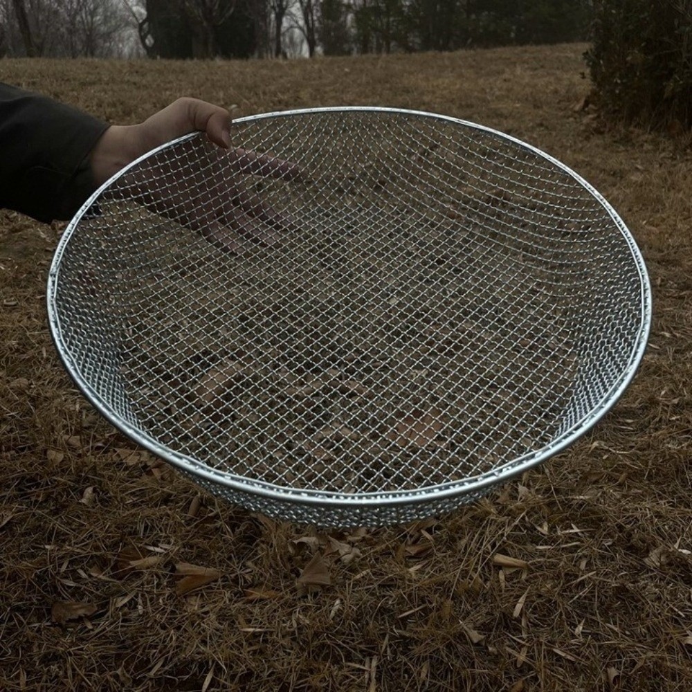 Garden Sieve Soil - ตะแกรงกรองดินขนาด 4/6/8 มม. ตะกร้าตาข่ายกรองดิน โลหะทนสนิม อุปกรณ์กรองดินแบบหนัก