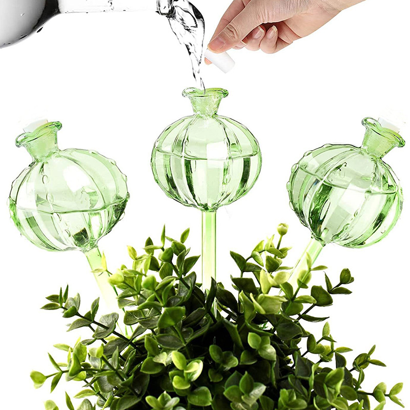 Automatic Plant Waterer - หลอดรดน้ำต้นไม้แบบอัตโนมัติ PVC รูปทรงดอกไม้ น้ำหนักเบา อุปกรณ์รดน้ำต้นไม้ในบ้าน ระบบน้ำหยด