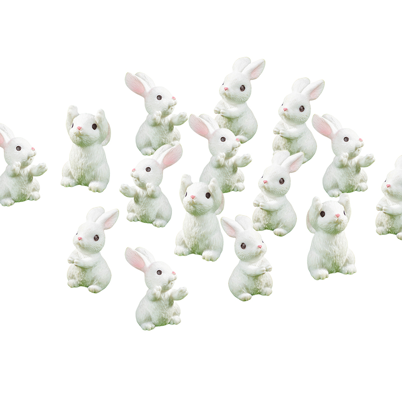 Gardening Tools Cute - 5/10 ชิ้น Mini Resin Bunny Miniatures,