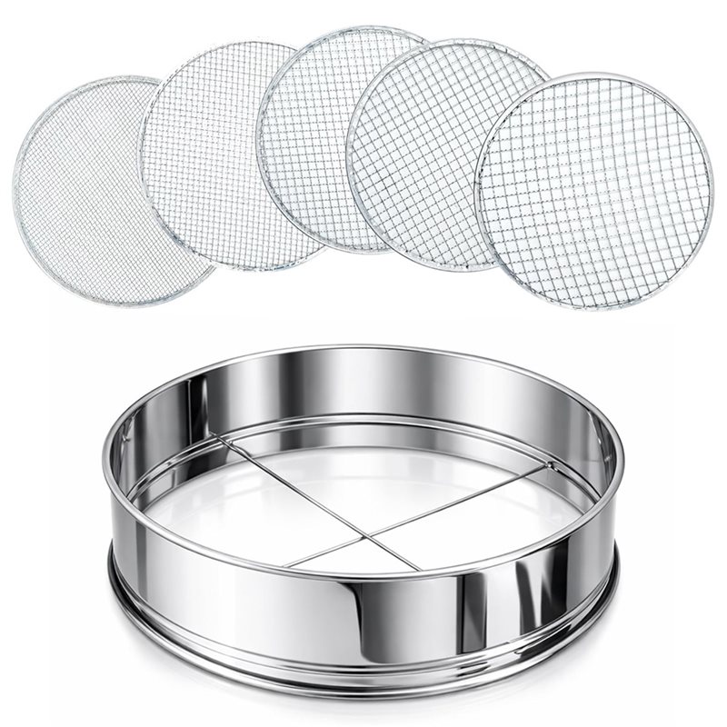 Garden Sieve Soil - ตะแกรงร่อนดิน B23B ทำจากสแตนเลส พร้อมตะแกรงร่อนแบบเปลี่ยนได้ 5 ขนาด