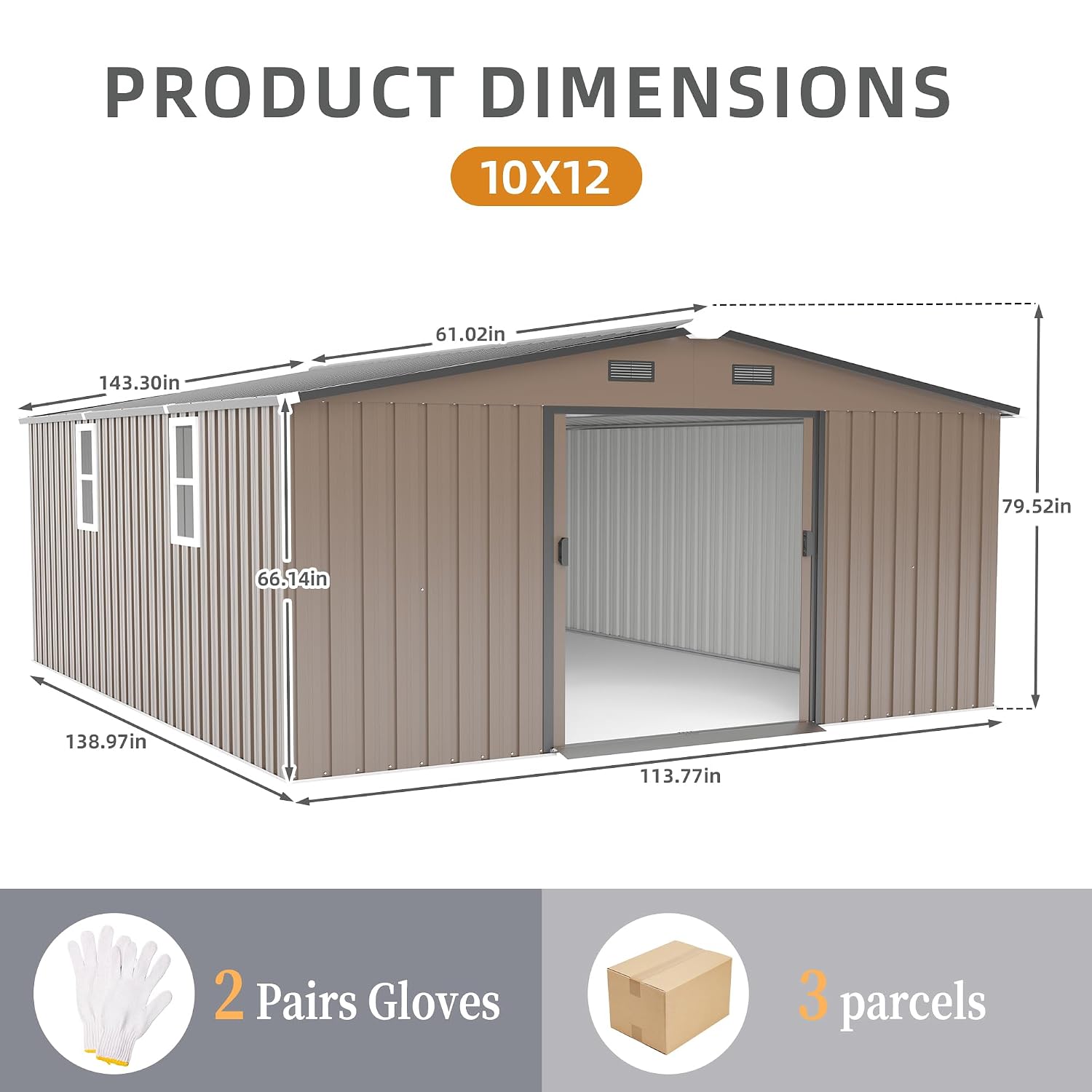 โรงเก็บของกลางแจ้งขนาด 10x12 ฟ - Gardening Tools บทวิจารณ์และราคา