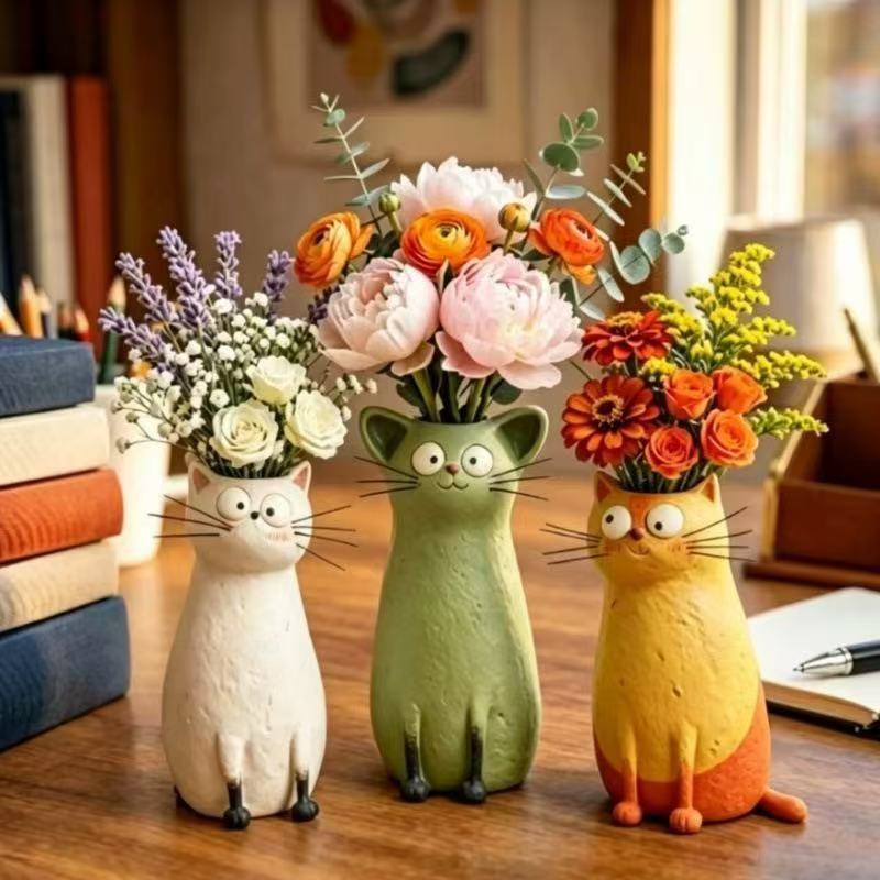 แจกันเรซิ่นรูปแมว ของตกแต่งบ้า - Gardening Tools Cute บทวิจารณ์และราคา