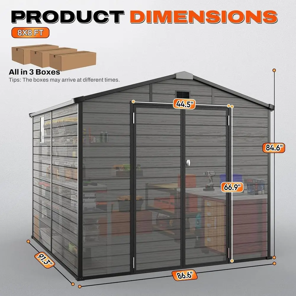 โรงเก็บของกลางแจ้งขนาด 8x8 ฟุต - Gardening Tools Storage บทวิจารณ์และราคา