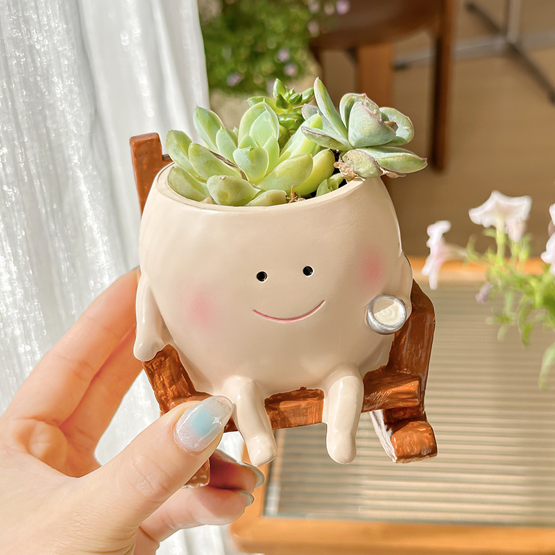 กระถางต้นไม้เรซิ่นรูปผีการ์ตูน - Gardening Tools Cute บทวิจารณ์และราคา