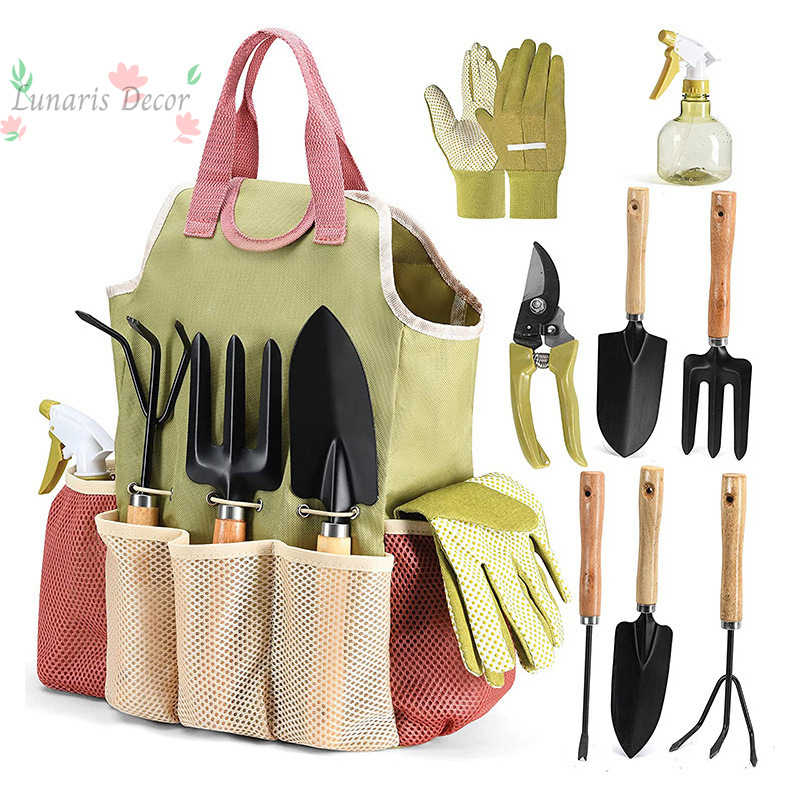 ชุดเครื่องมือทำสวนกลางแจ้ง 9 ช - Gardening Tools Set Gift บทวิจารณ์และราคา