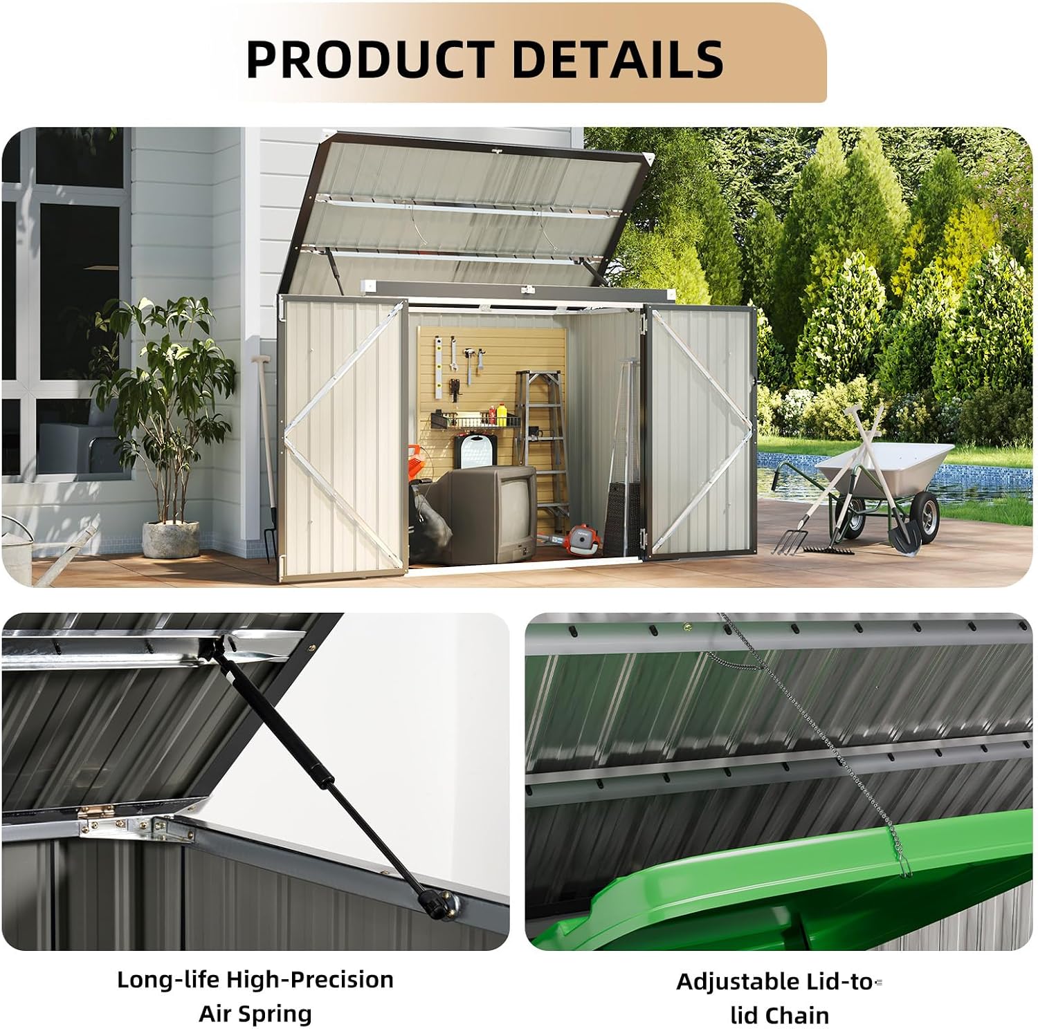 ตู้เก็บขยะกลางแจ้งแบบกันน้ำ ทำ - Gardening Tools Organizer บทวิจารณ์และราคา