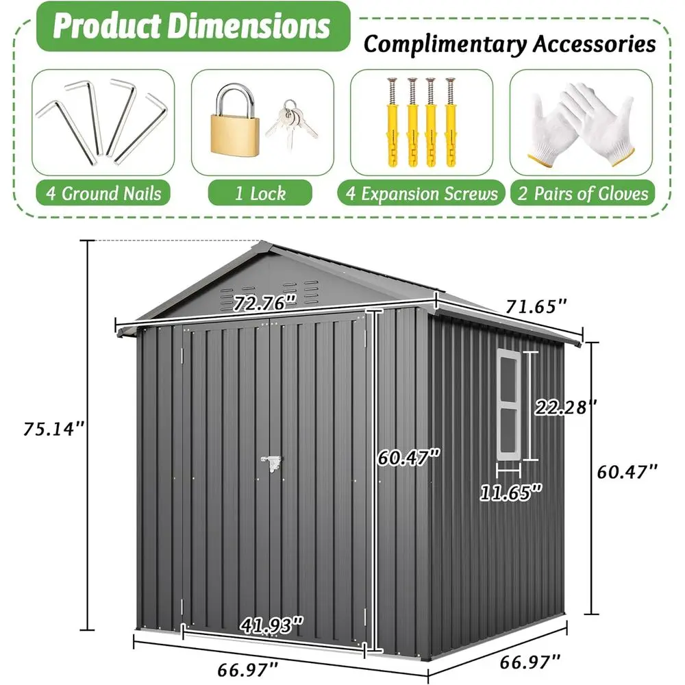 โรงเก็บของกลางแจ้งเหล็กชุบสังก - Gardening Tools Storage บทวิจารณ์และราคา