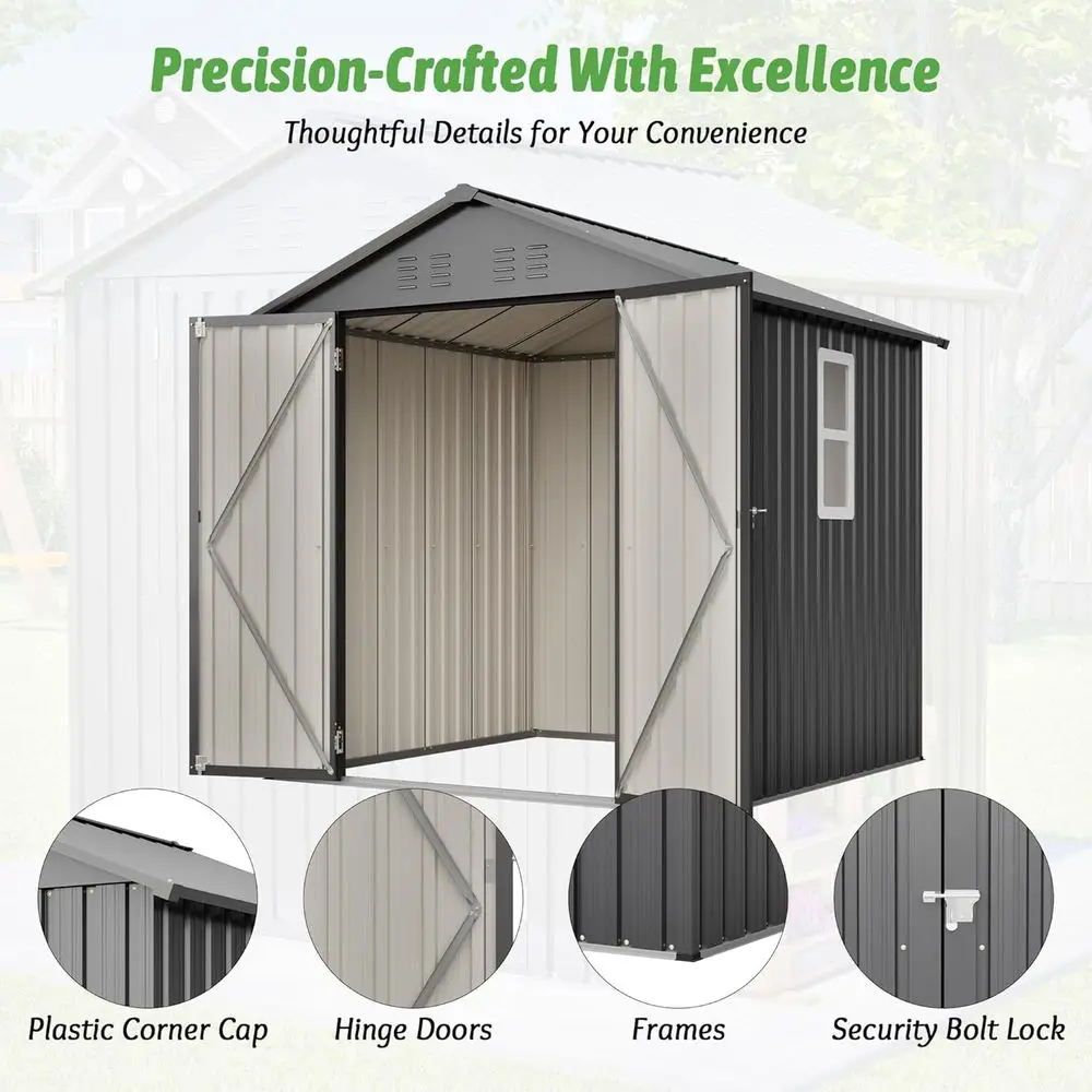 โรงเก็บของกลางแจ้งเหล็กชุบสังก - Gardening Tools Storage บทวิจารณ์และราคา