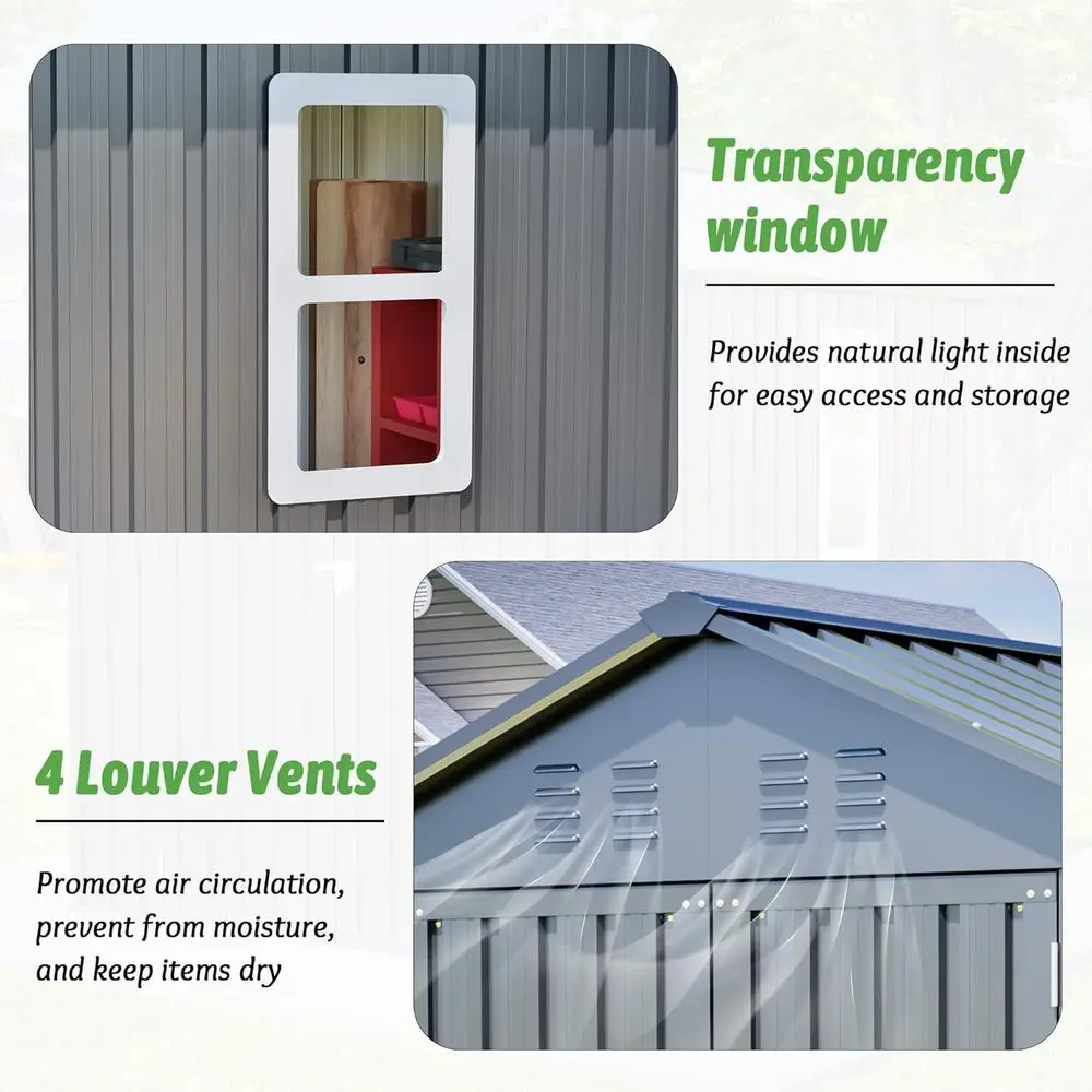 โรงเก็บของกลางแจ้งเหล็กชุบสังก - Gardening Tools Storage บทวิจารณ์และราคา