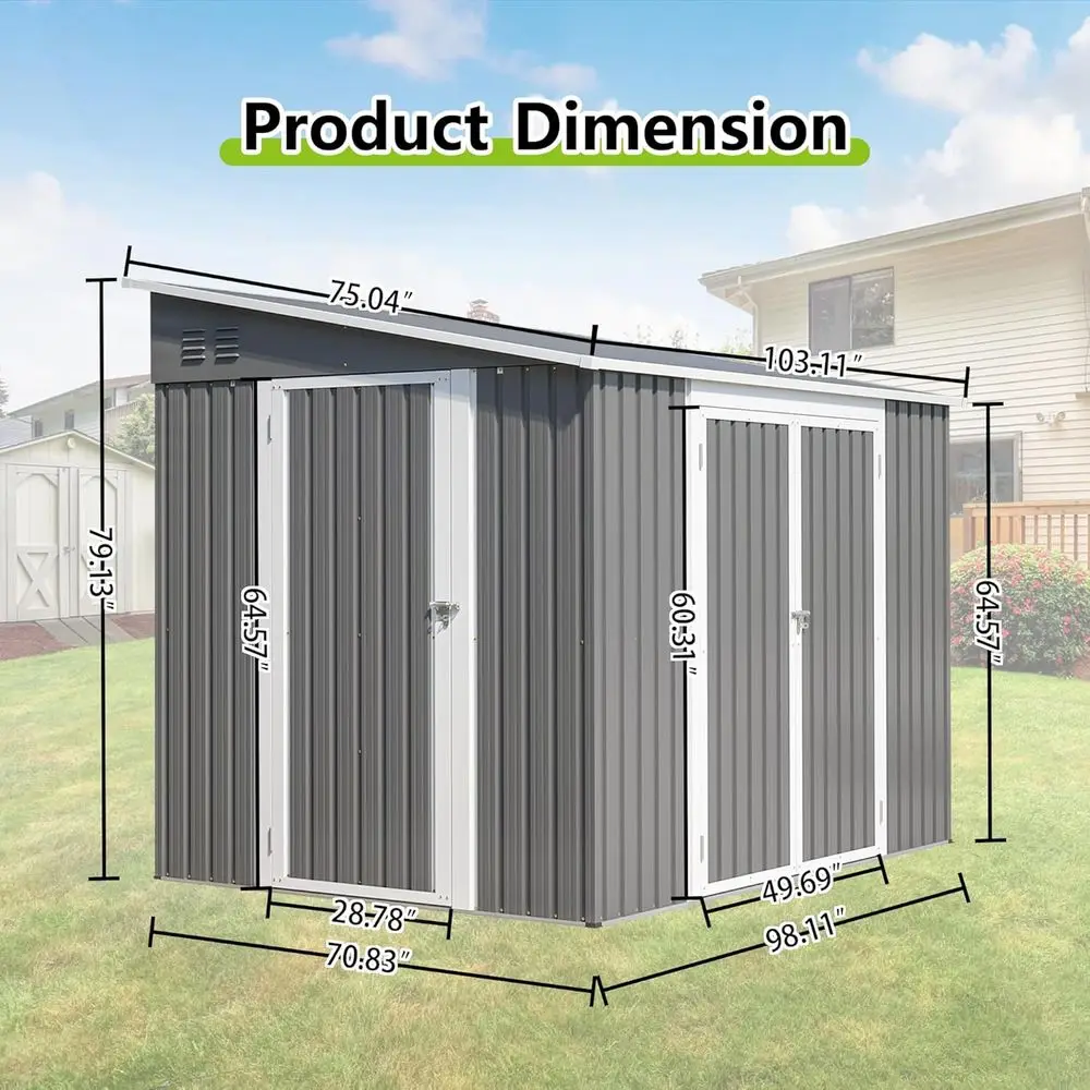 โรงเก็บของโลหะกลางแจ้งขนาด 8 ฟ - Gardening Tools Storage บทวิจารณ์และราคา